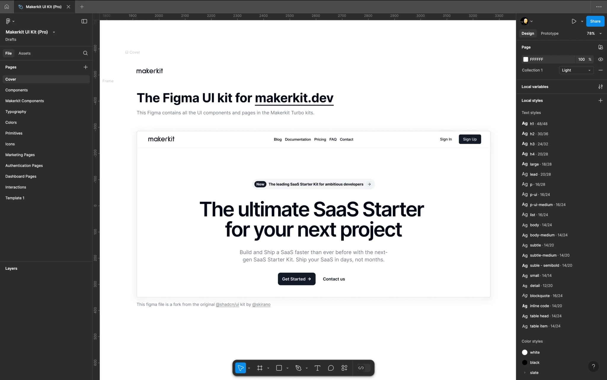 Figma UI Kit for Makerkit