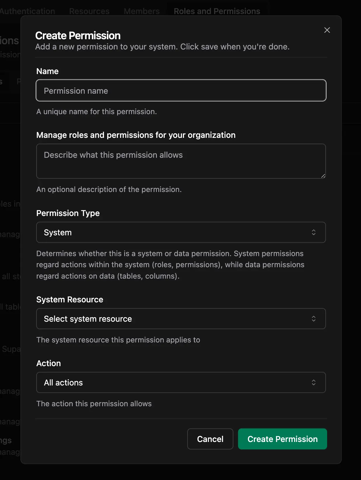 New Permission