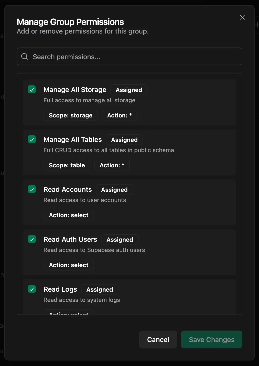 Manage Group Permissions