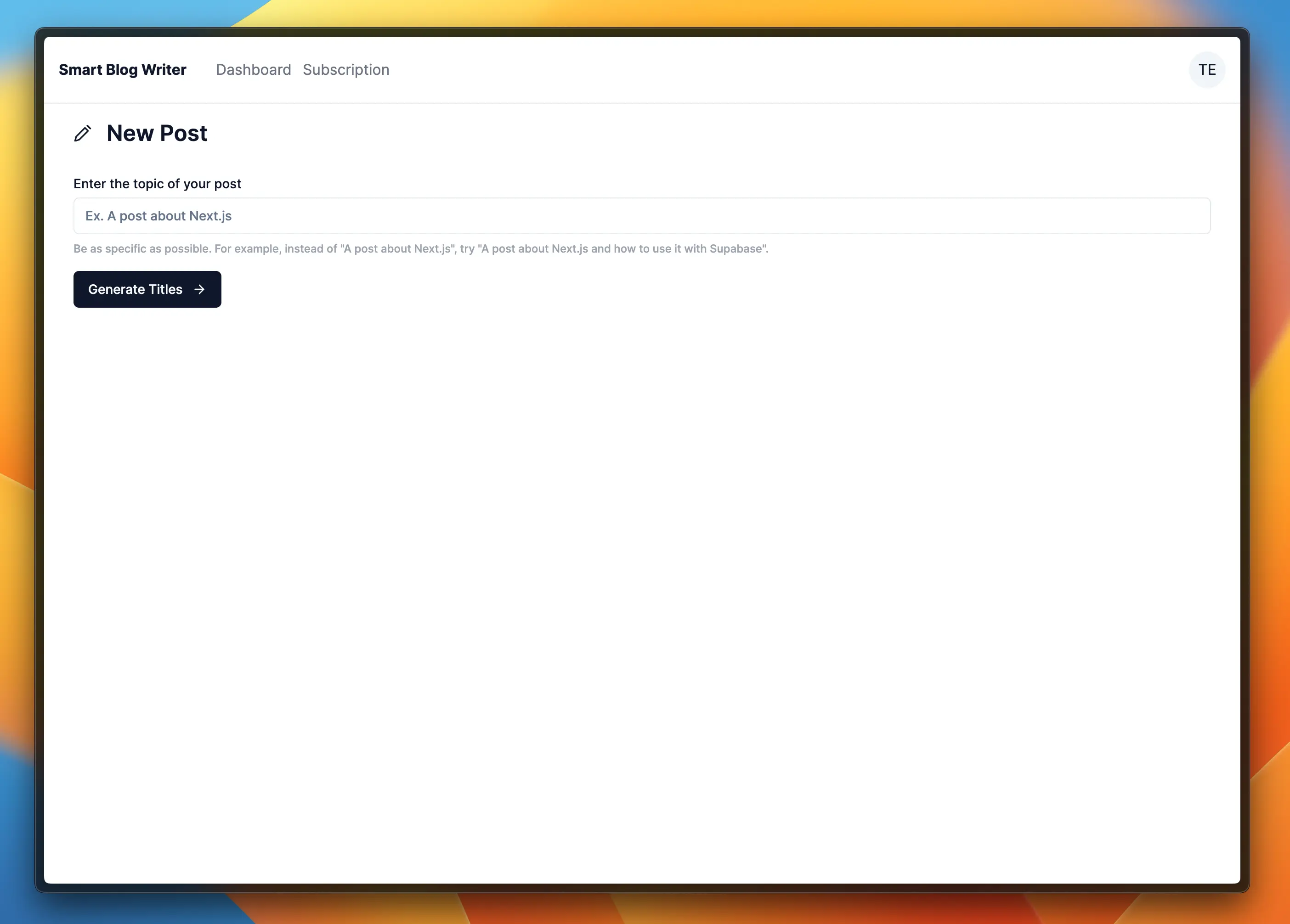 Demo App Create Post