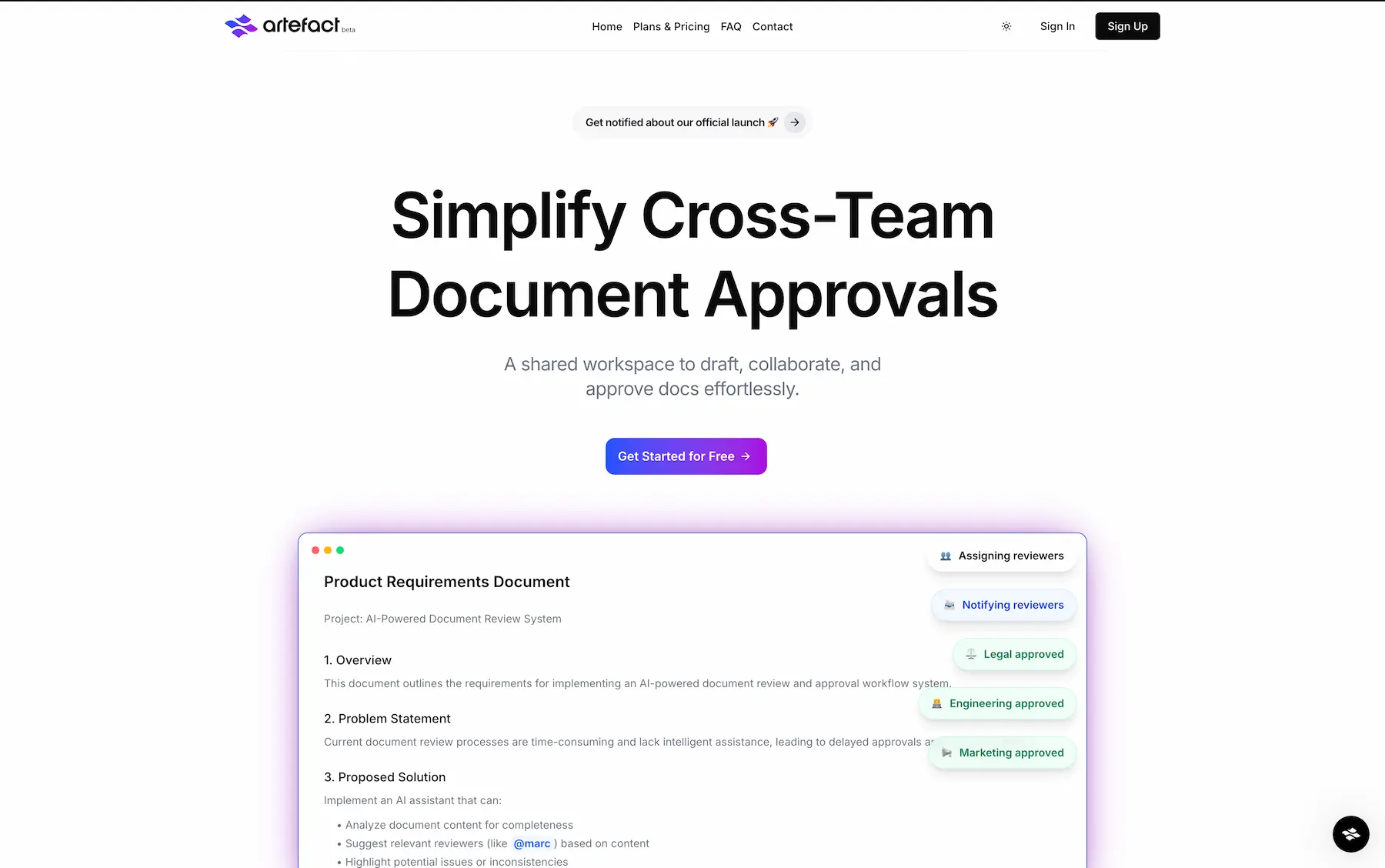 Artefact Screenshot