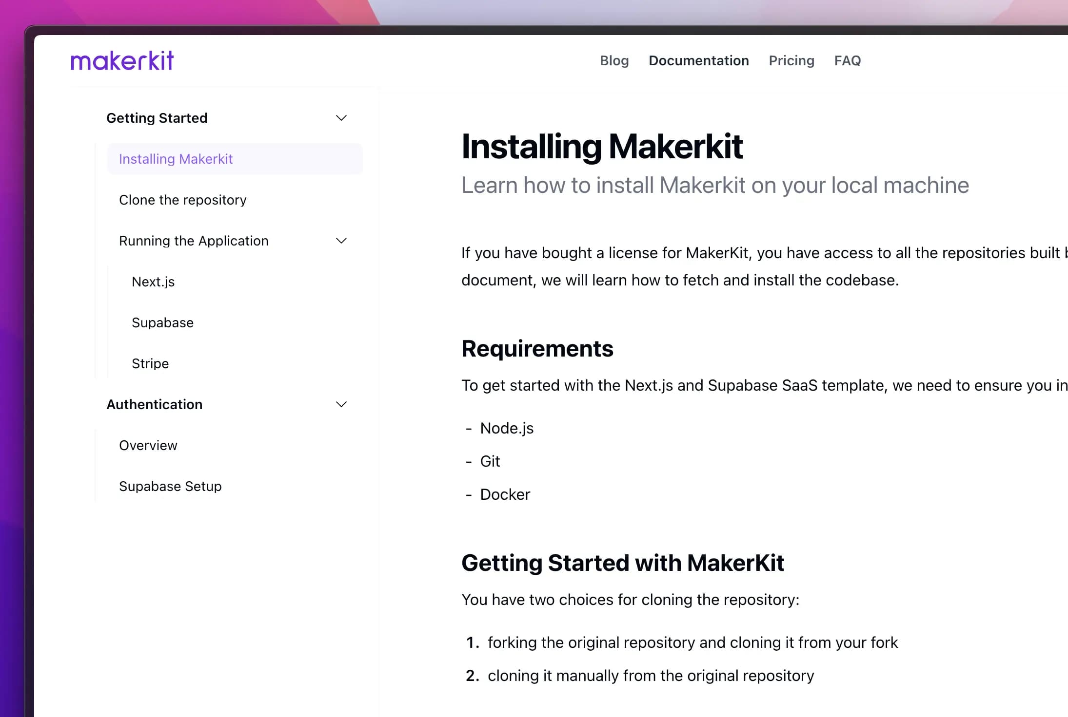 Makerkit SaaS Kit Documentatation Generator