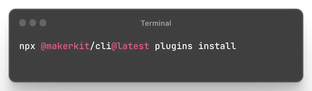Install Plugins Terminal