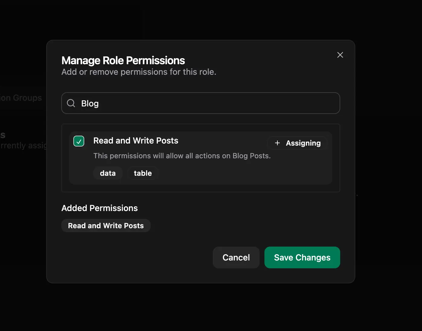 Supamode Blog Assign Permission