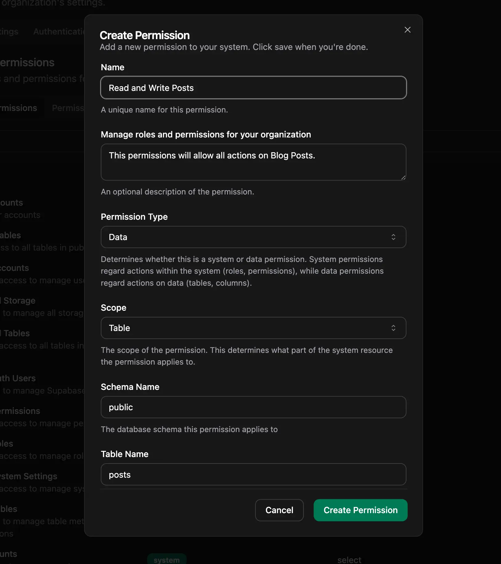 Supamode Blog Create Permission