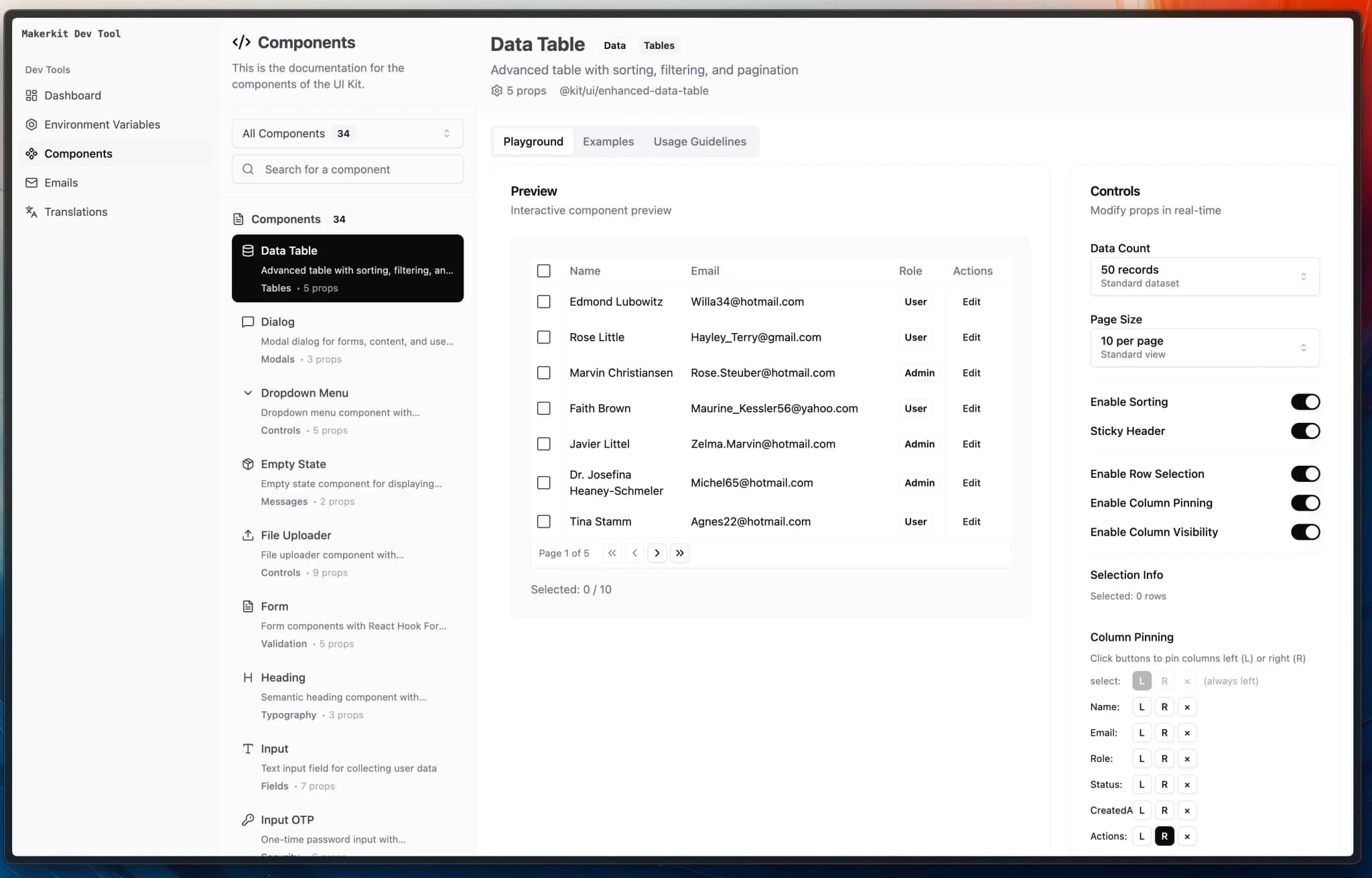 Makerkit 2.13.0 Components Showcase