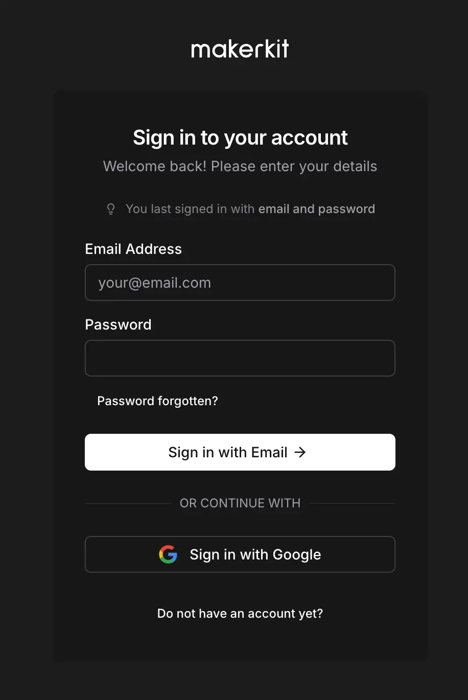 Auth Sign in Hint