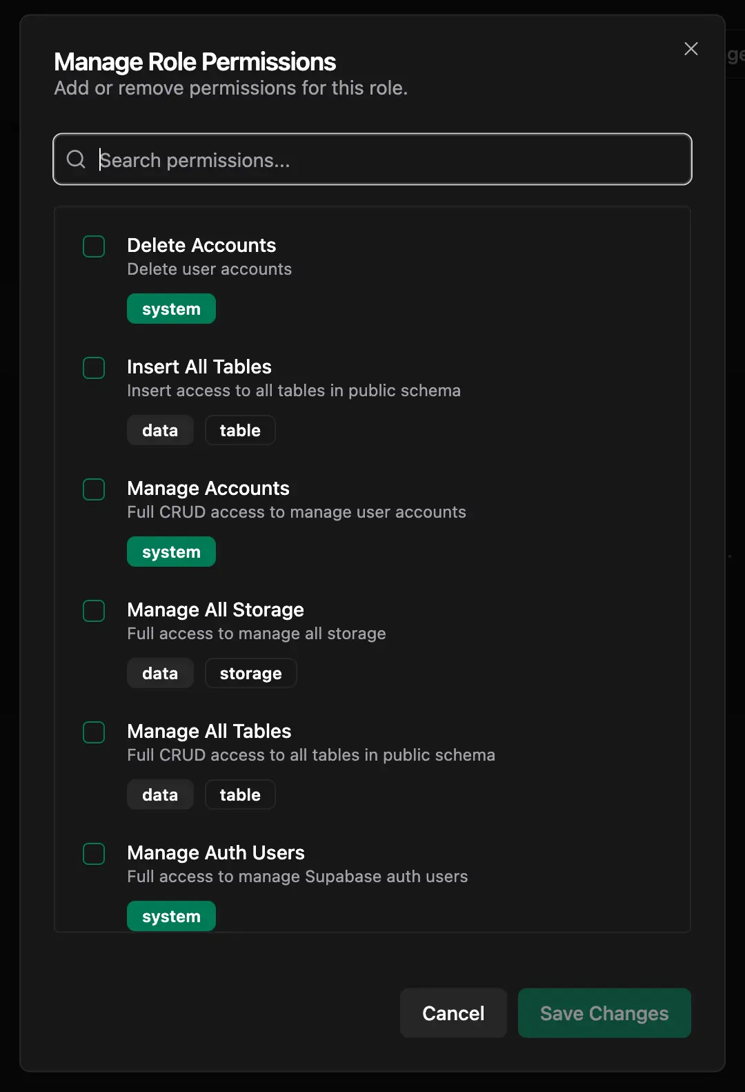 Manage Permissions