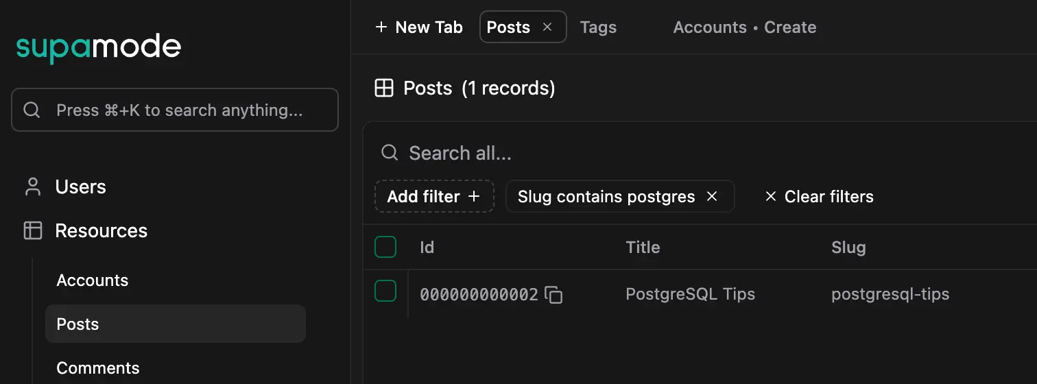 Text Filters with Operator Contains