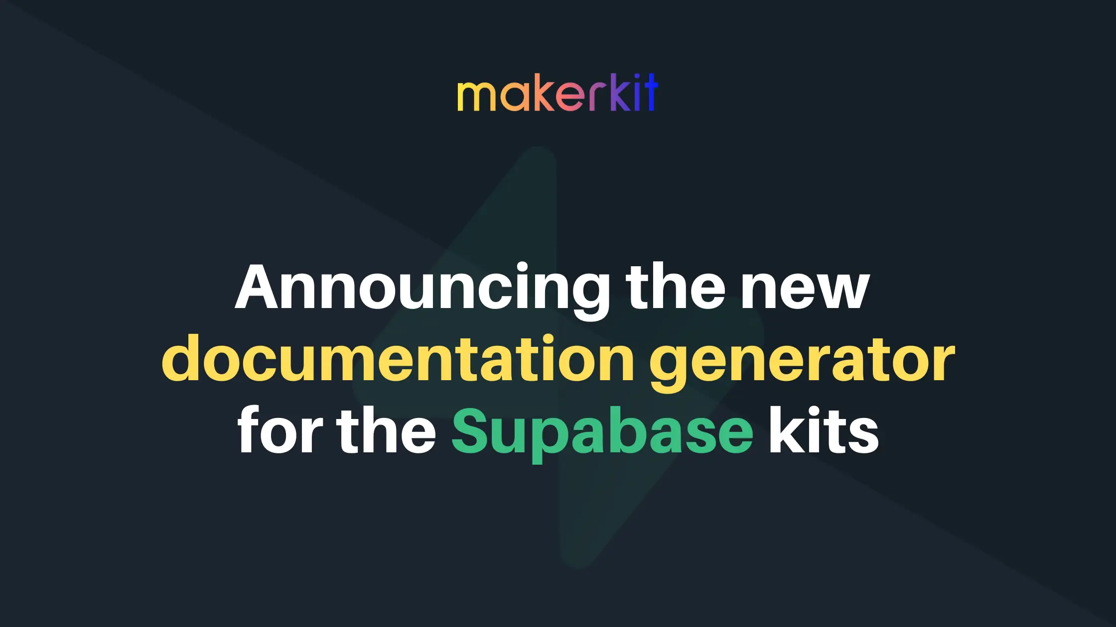 Cover Image for Announcing a new documentation generator for the Supabase Kits