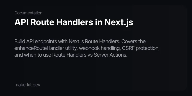 API Route Handlers in Next.js