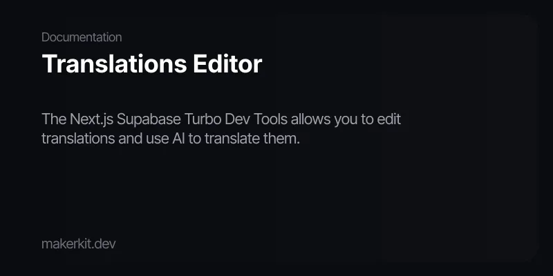 Translations Editor