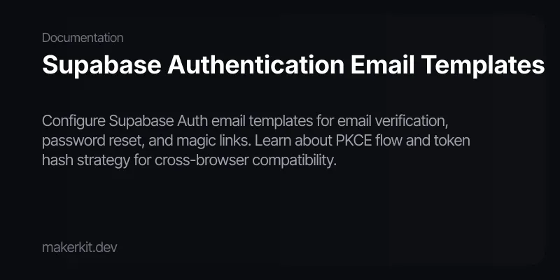 Supabase Authentication Email Templates