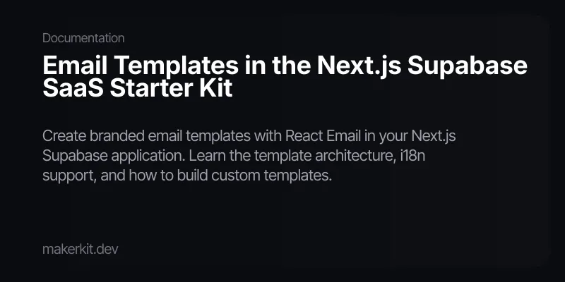 Email Templates in the Next.js Supabase SaaS Starter Kit