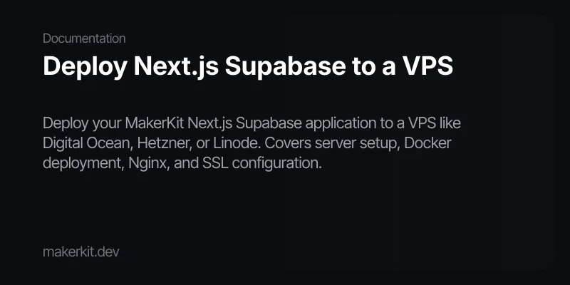 Deploy Next.js Supabase to a VPS