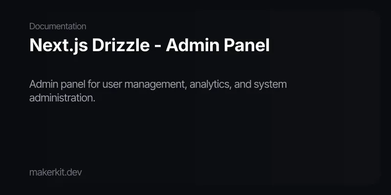 Next.js Drizzle - Admin Panel