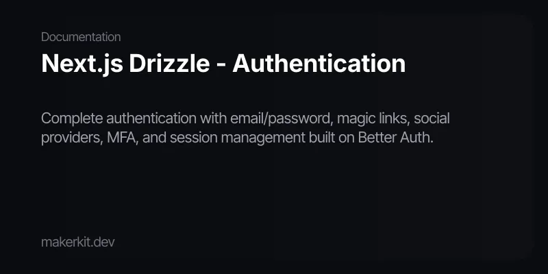 Next.js Drizzle - Authentication