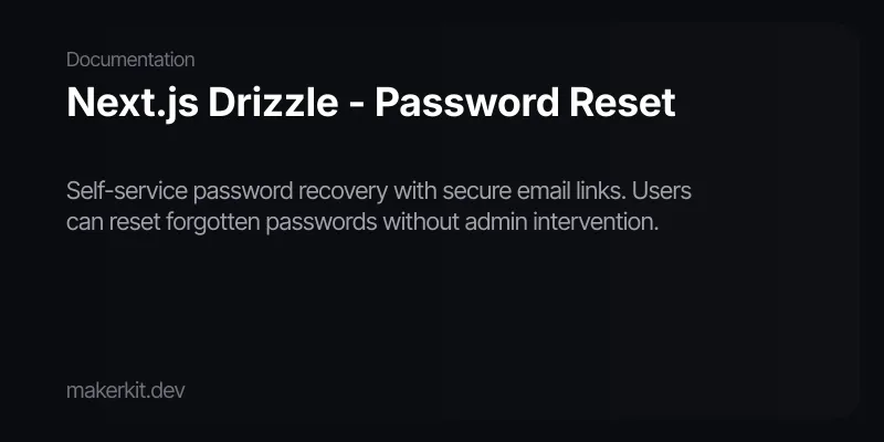 Next.js Drizzle - Password Reset