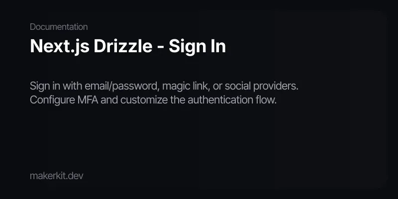 Next.js Drizzle - Sign In
