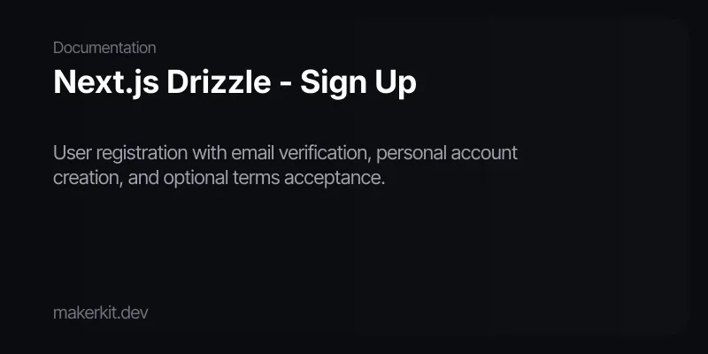 Next.js Drizzle - Sign Up