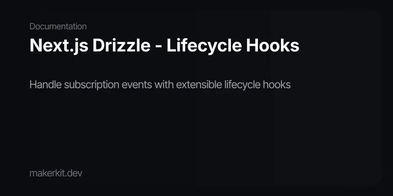 Next.js Drizzle - Lifecycle Hooks