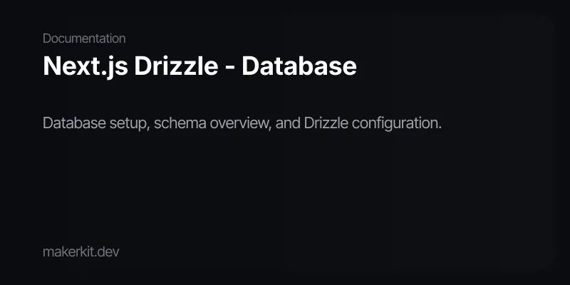 Next.js Drizzle - Database