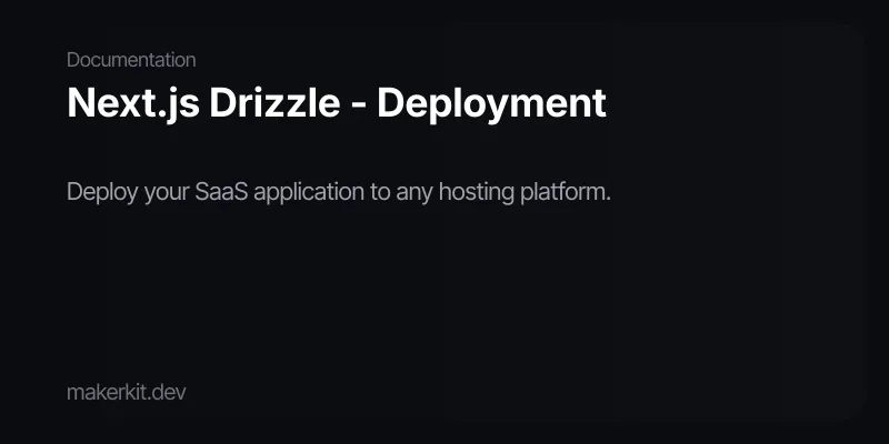 Next.js Drizzle - Deployment