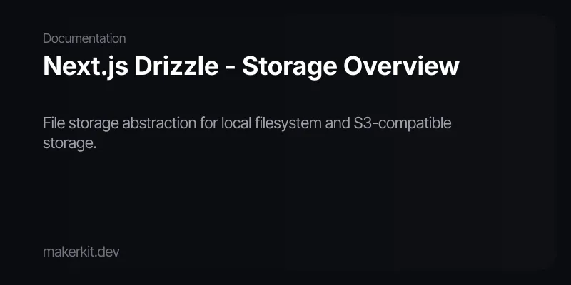 Next.js Drizzle - Storage Overview