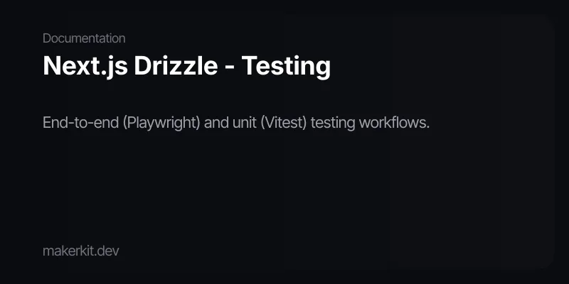 Next.js Drizzle - Testing