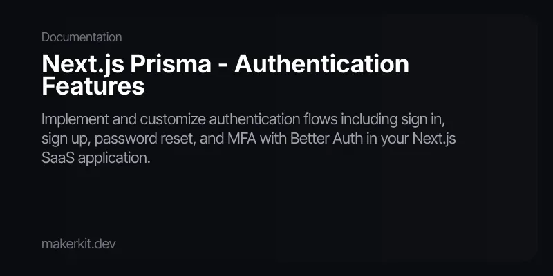 Next.js Prisma - Authentication Features