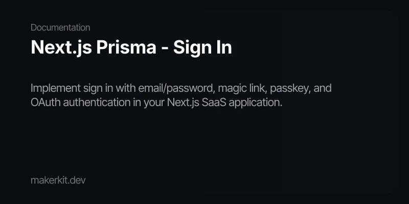 Next.js Prisma - Sign In