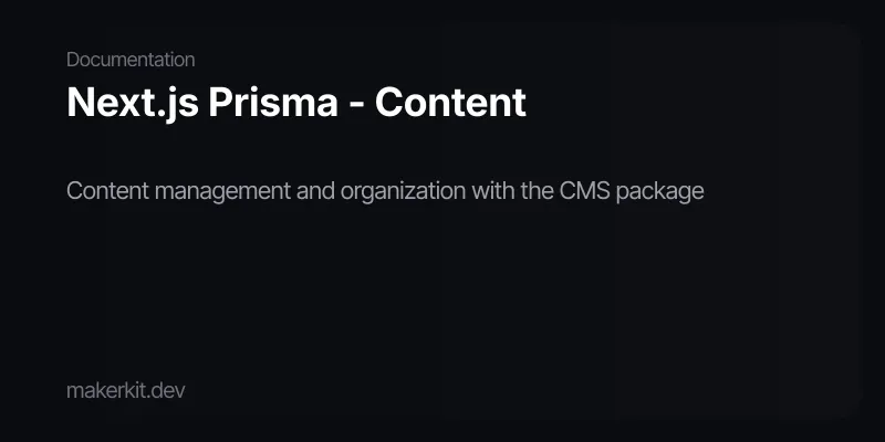 Next.js Prisma - Content