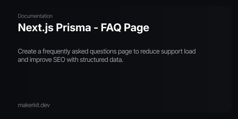 Next.js Prisma - FAQ Page