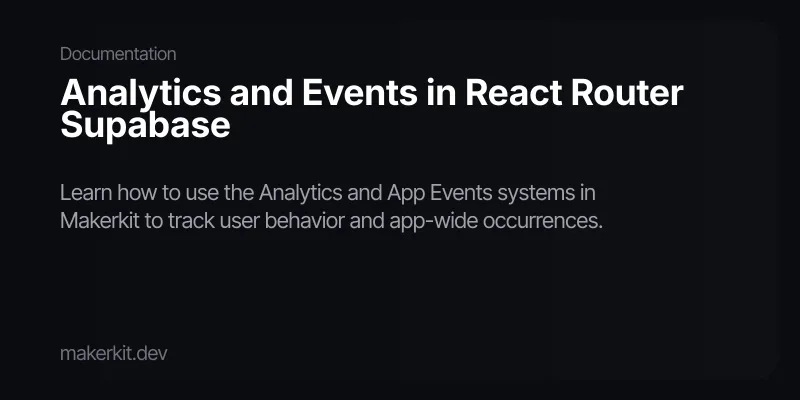 Analytics and Events in React Router Supabase