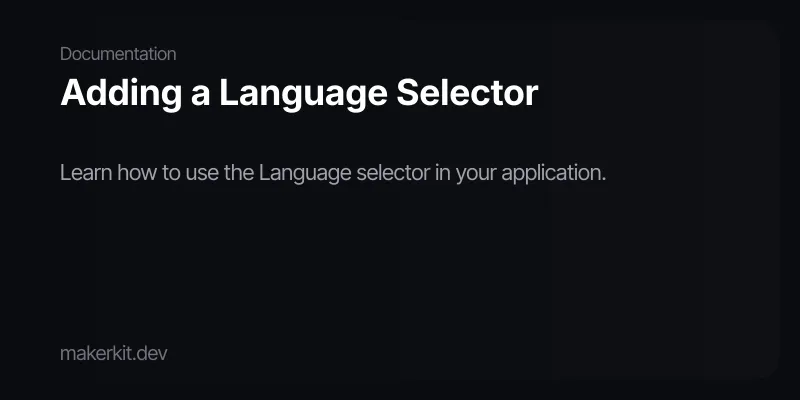 Adding a Language Selector