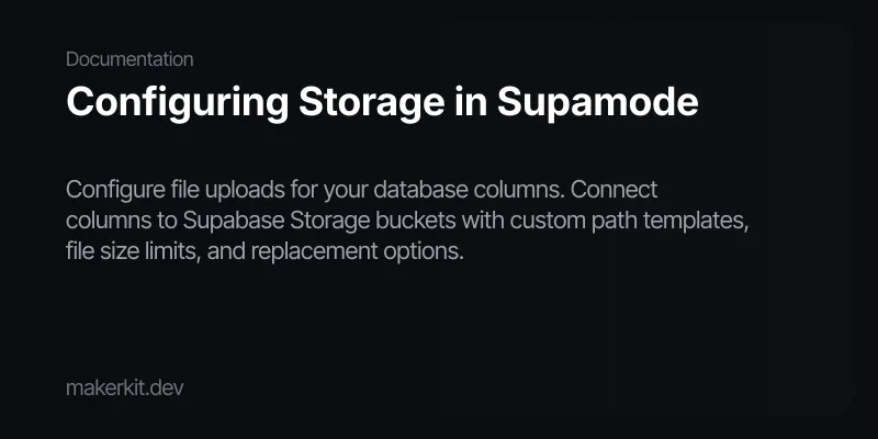Configuring Storage in Supamode
