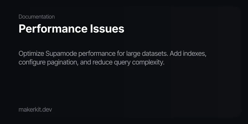 Performance Issues